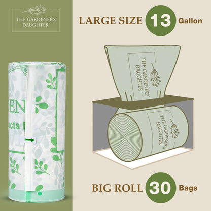 Compostable 13 Gallon Trash Bags - Evergreen Print image 3