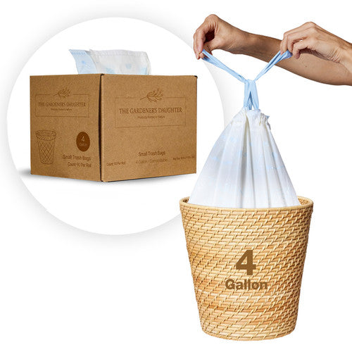Compostable 4 Gallon Trash Bags - Seashell