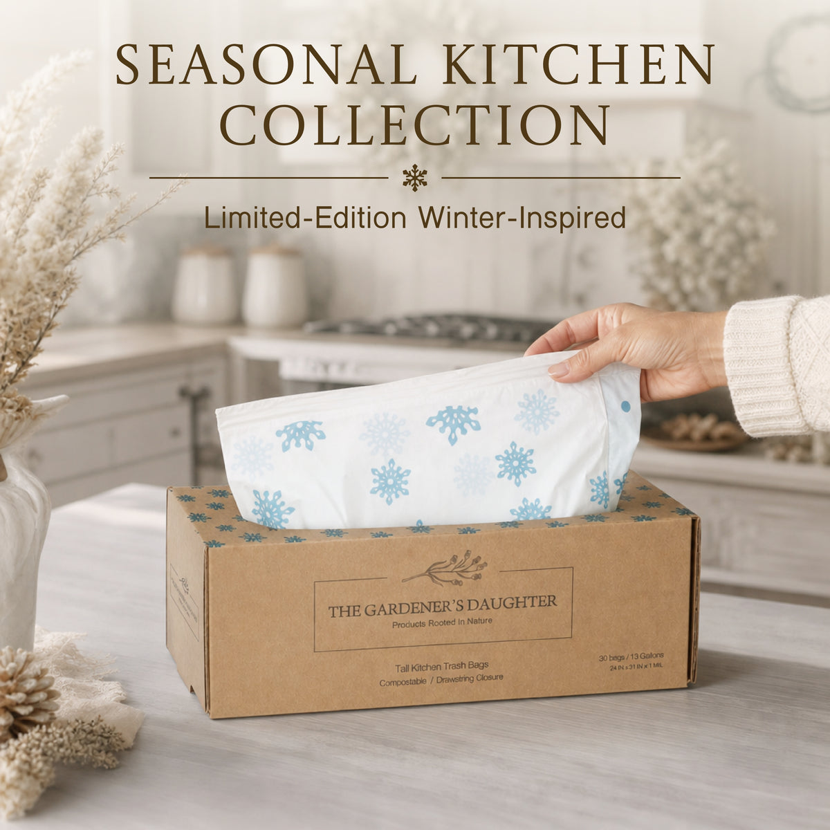 Compostable 13 Gallon Trash Bags - Winter's Grace